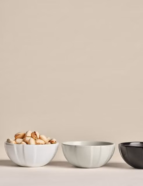 M&S x Kelly Hoppen Set of 3 Multicolour Textured Ceramic Nibble Bowls
