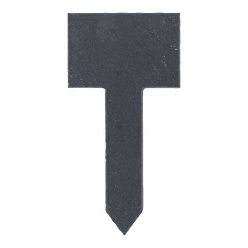 Nicola Spring 6 Piece Grey Slate Plant Markers Set with Chalk Pencils, H: 12 cm – 3