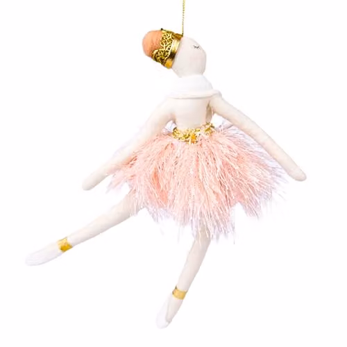 Shatchi Pink Ballerina Hanging Christmas Decoration Figure, H 20 cm x W 14 cm – 1