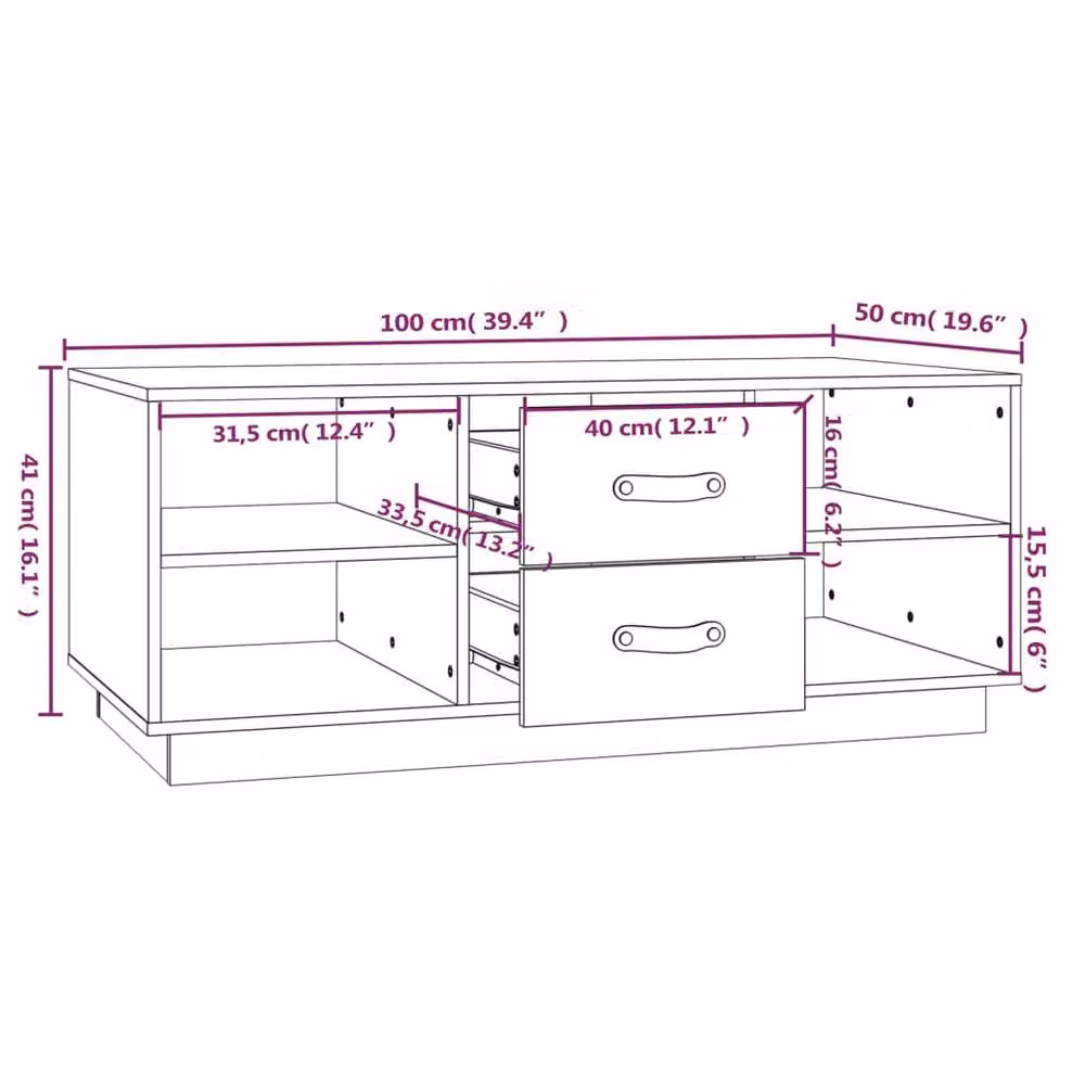 Berkfield Home Grey Rustic Solid Pine Coffee Table W/D/H: 100 x 50 x 41 cm – 5