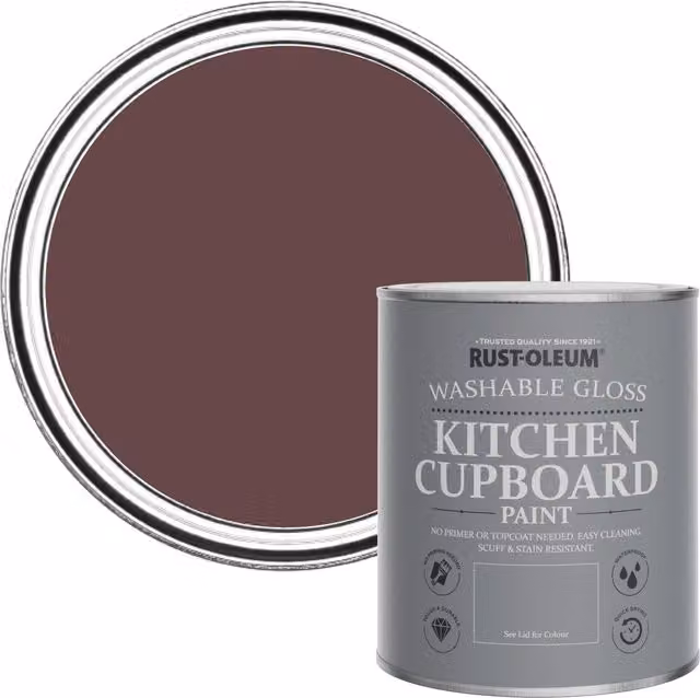 Rust-Oleum Kitchen Cupboard Paint in Gloss Finish, Mulberry Street, 0.75 l