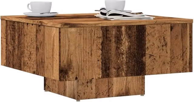 Berkfield Home Rustic Brown Square Coffee Table with Lift Mechanism, W/D/H: 60 x 60 x 31.5 cm