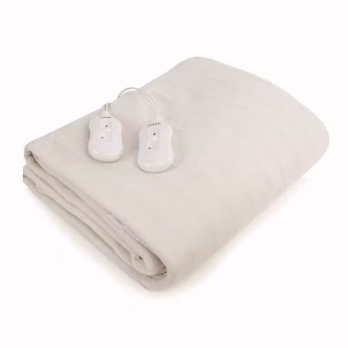 Carmen King Size Fitted Electric Under Blanket with Overheat Protection, White, W: 152 cm, L: 203 cm + 40 cm Skirt – 1