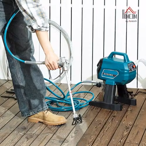 HOMCOM Airless Paint Sprayer with 200 Bar High Pressure and Adjustable Spray Pattern in Blue – 2