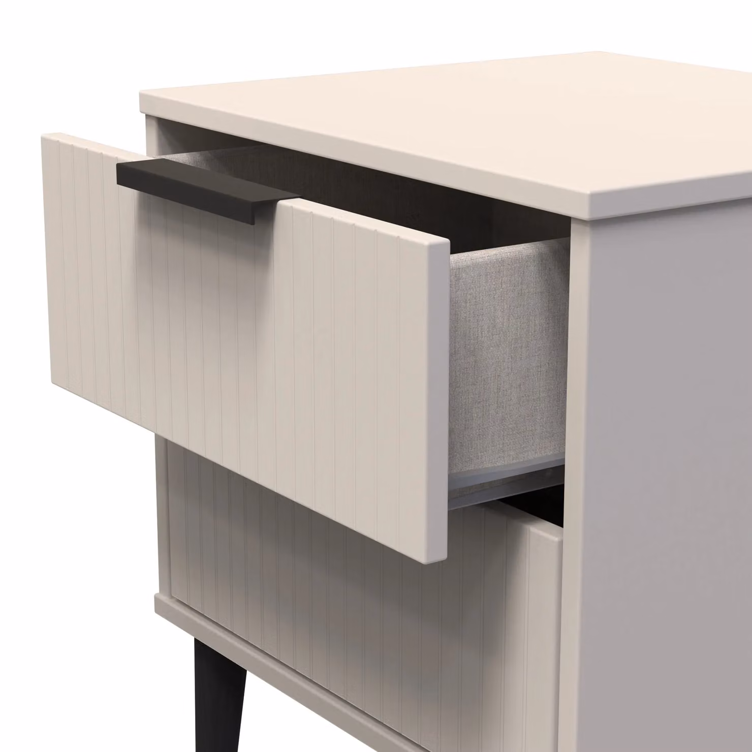 2 U Bexley 2 Drawer Bedside Cabinet in Taupe and Black, Ready Assembled – 3