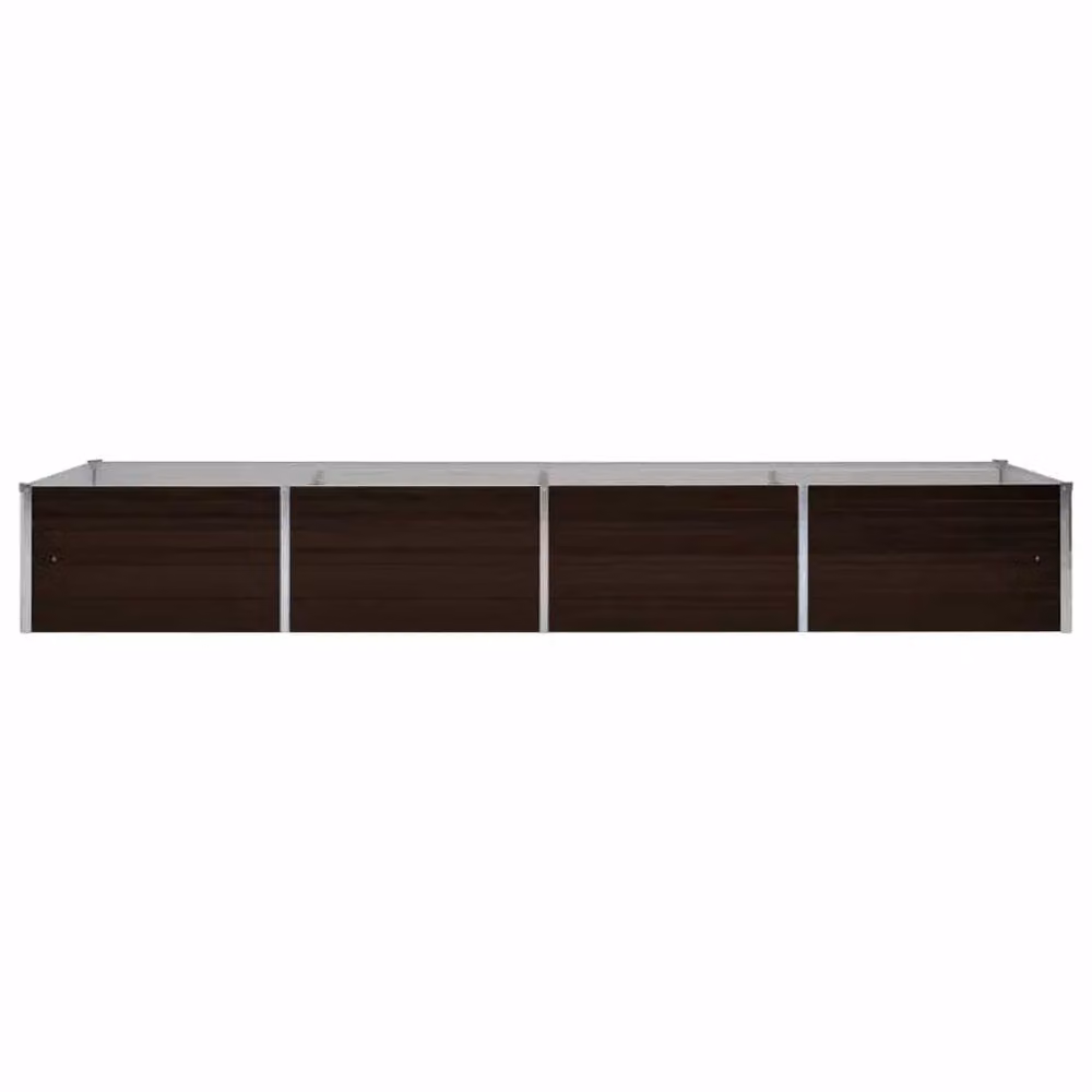 Berkfield Home Garden Brown Galvanised Steel Raised Bed W/D/H: 320 x 80 x 45 cm – 3