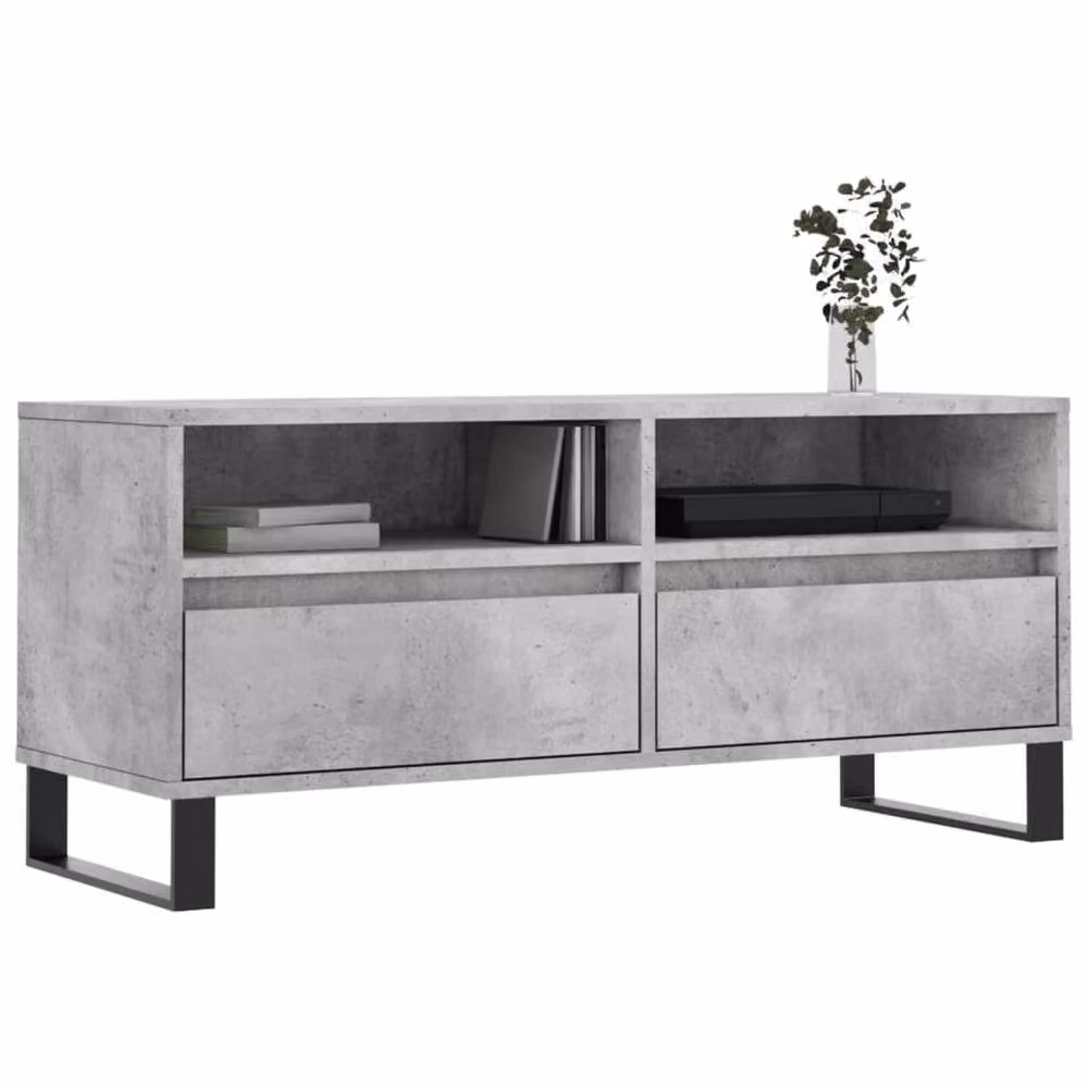 Berkfield Home Industrial TV Cabinet in Concrete Grey, W/D/H: 100 x 44.5 x 44.5 cm – 3