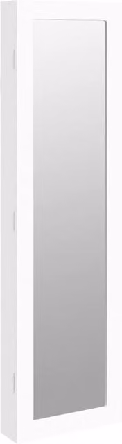 Berkfield Home Wall Mounted Mirror Jewellery Cabinet in White, W/D/H: 30 x 8.5 x 106 cm