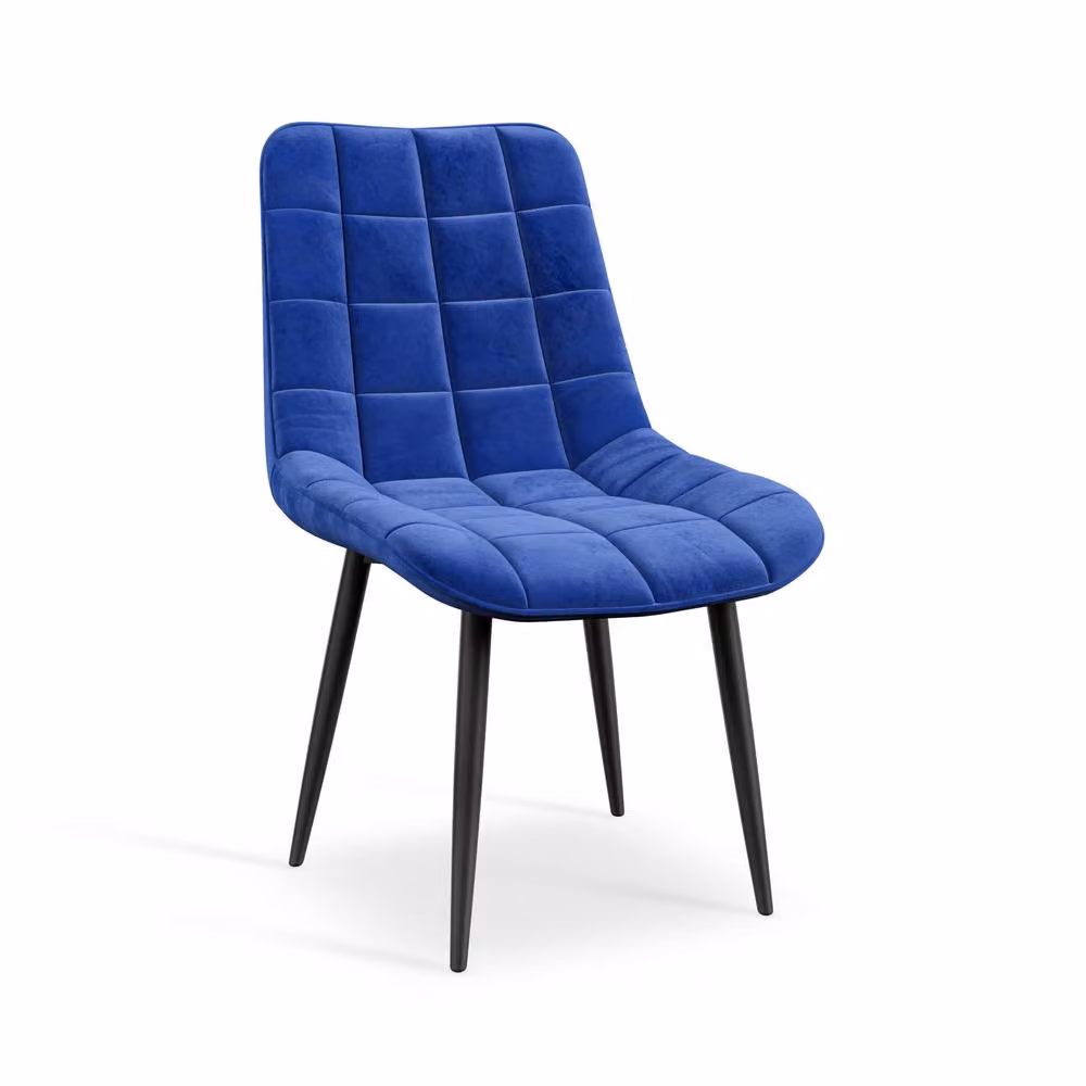 More4Homes Arlo Oak Round Dining Table and Nova Blue Velvet Dining Chair Set of 4, W/D/H: 120 x 120 x 75 cm – 2