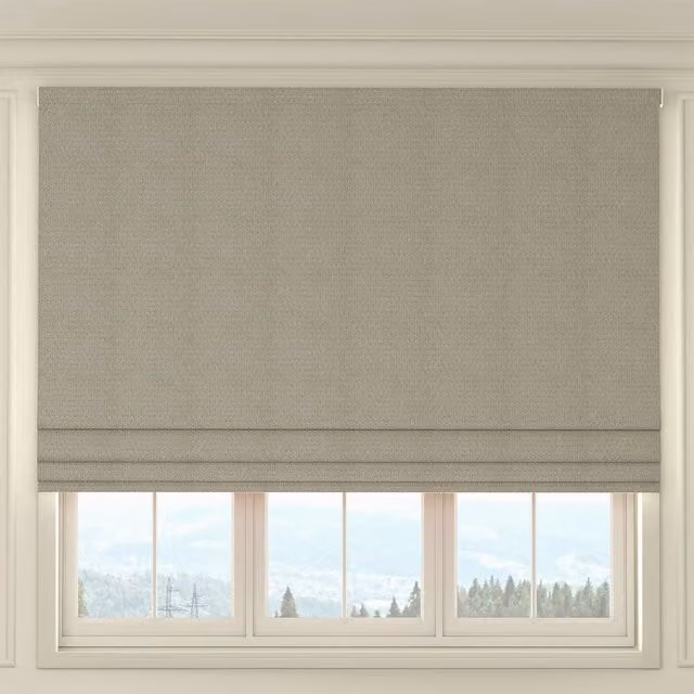 House Llewelyn-Bowen Oak Leaf Made To Measure Blackout Roman Blind in Dove Grey and Silver Floral Pattern