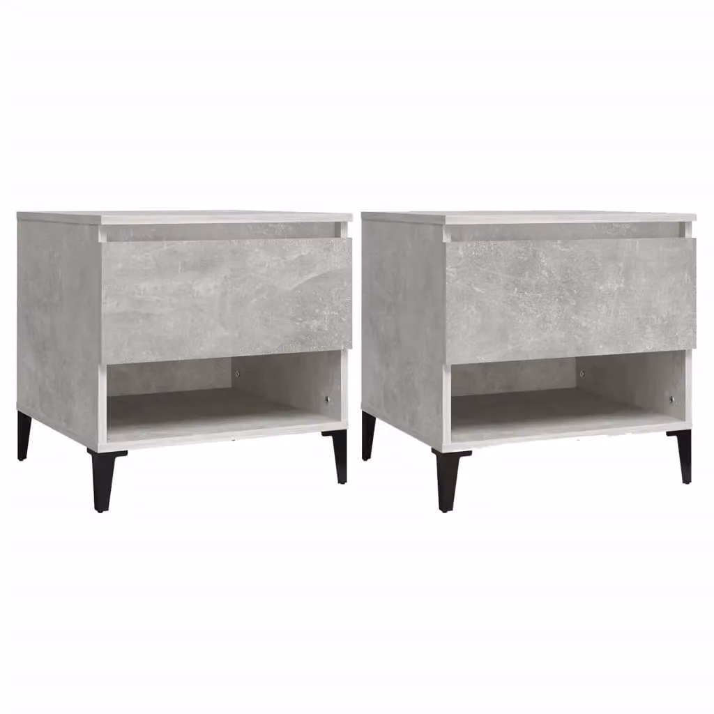 Berkfield Home Set of 2 Concrete Grey Side Tables, W/D/H: 50 x 46 x 50 cm – 2
