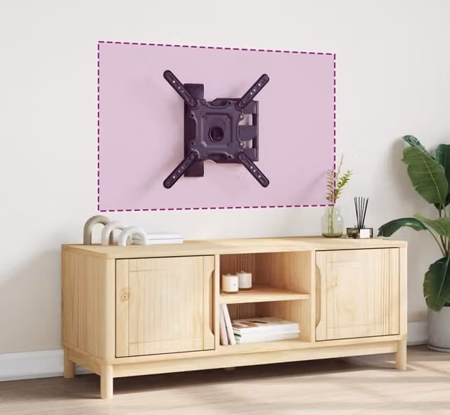 Berkfield Home Black Steel Wall Mounted TV Mount for 32-55 Inch Screens, Max VESA 400x400 mm and 35 kg Load – 1