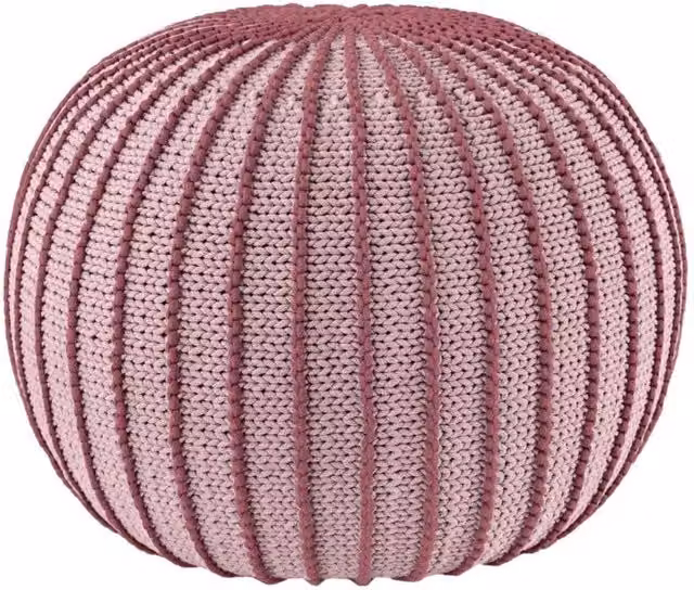 Zuri House Ziggy Knitted Pouffe in Powder Pink