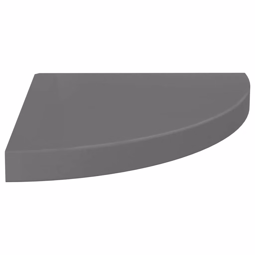 Berkfield Home Floating Corner Shelf in High Gloss Grey, W/D/H: 35 x 35 x 3.8 cm – 2