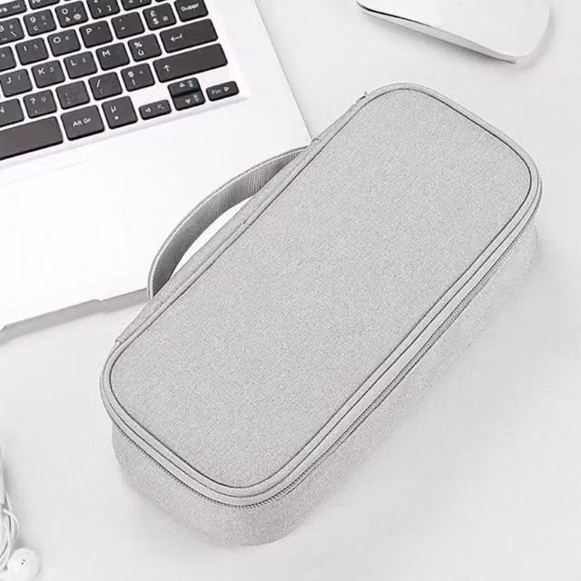 KORVIXA Grey Fabric Digital Storage and Travel Charger Pouch