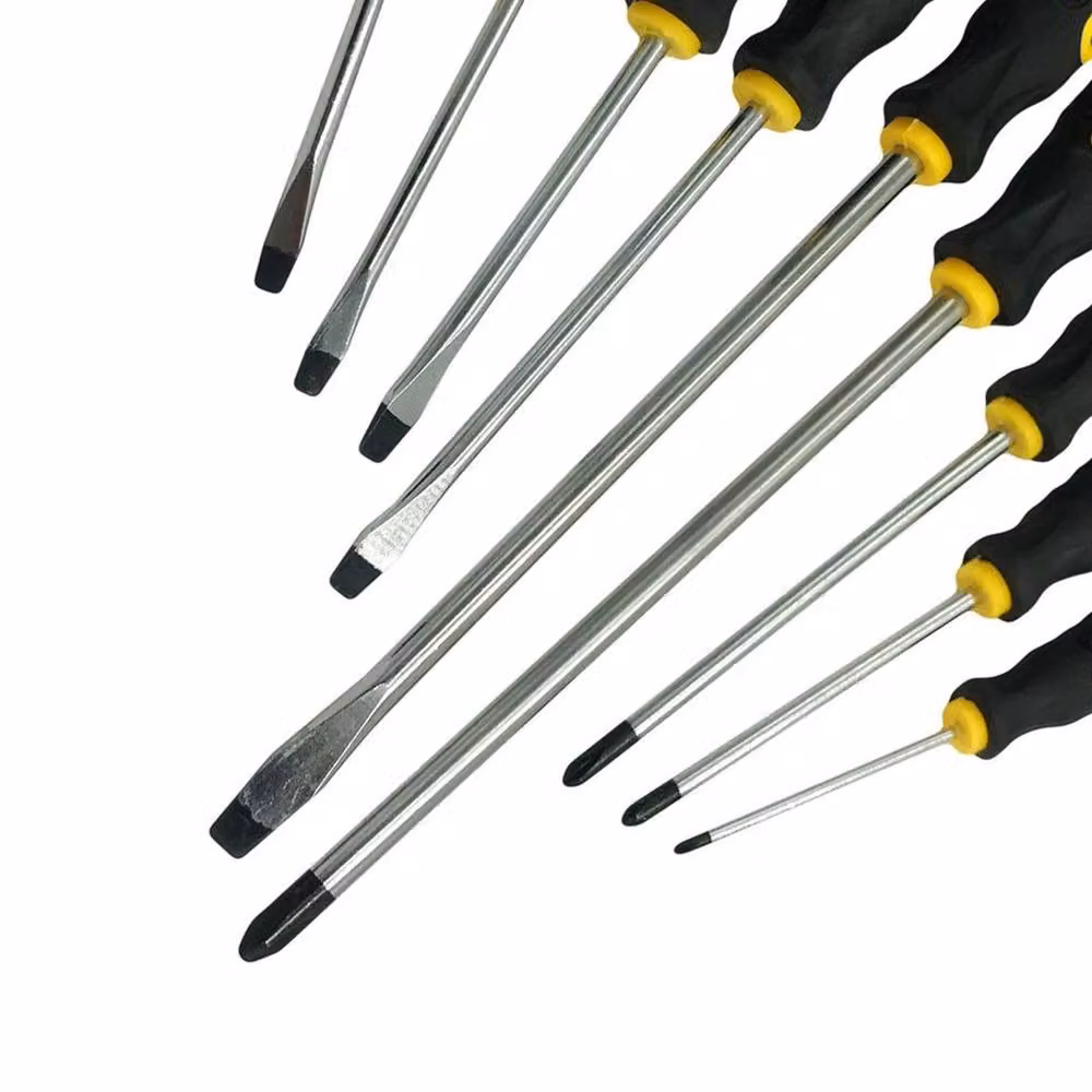 NESTLUNE 9-Piece Magnetic Screwdriver Set with Philips and Slotted Bits in Black, W: 520 cm – 3