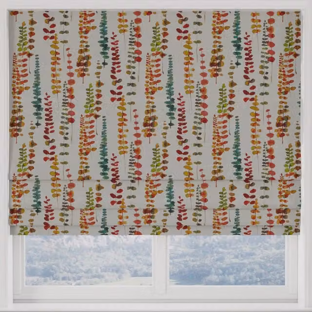Terrys Rumba Made to Measure Blackout Roman Blind with Multicolour Floral Design