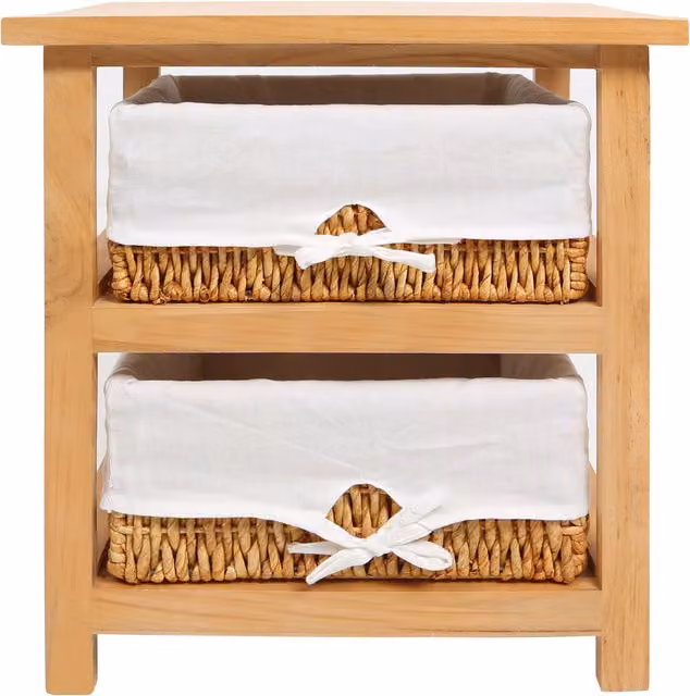 Orsina 2 Drawer Maize Baskets Storage Unit in Sand and White – 1
