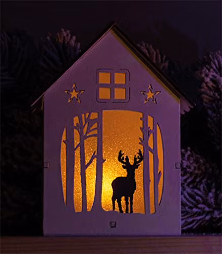 St Helens Home & Garden Battery Powered Pre-Lit Wooden Christmas Festive Scene in White – 2