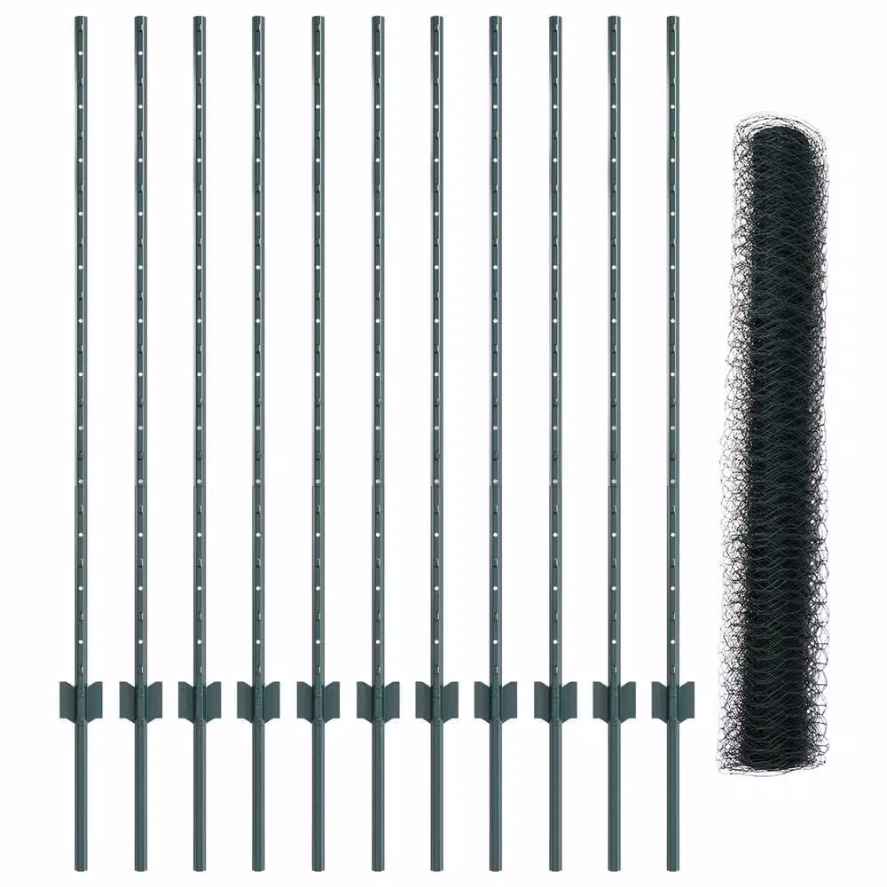 Berkfield Home Hexagon Mesh Garden Fence Set of 2, Green Steel – 2