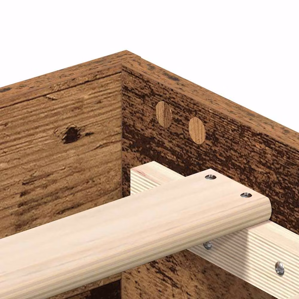 Berkfield Home Small Double Bed Frame in Brown Engineered Wood, W/D/H: 120 x 190 cm – 4