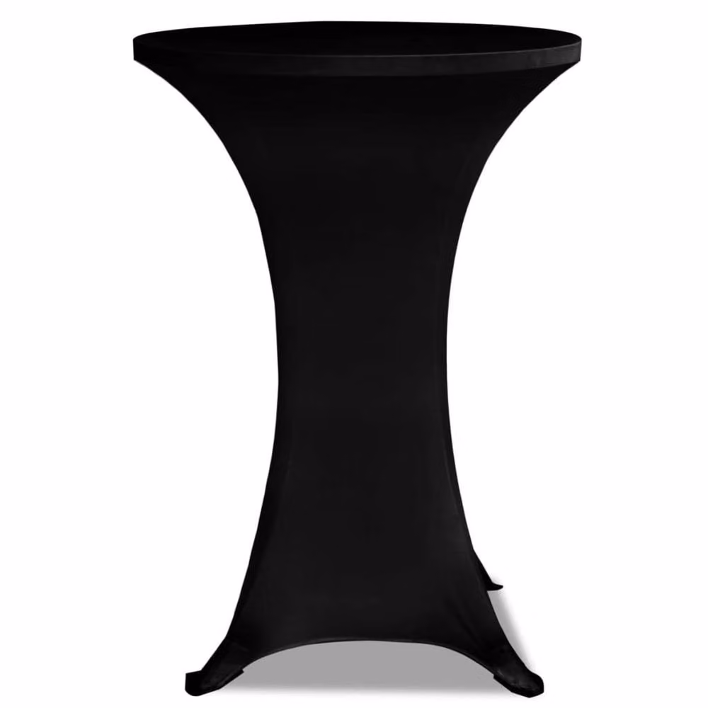 Berkfield Home Black Stretch Round Tablecloth, 2 Pack, Diameter: 80 cm – 3