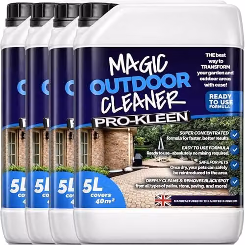 Pro-Kleen Magic Outdoor Cleaner Black Spot Remover Spray and Leave Cleaner, 4 x 5L