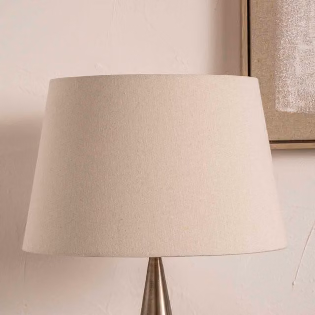 Pacific Lifestyle Ruma Coastal Natural Cream Tapered Cone Lamp Shade in Beige, Diameter: 25.4 cm – 1