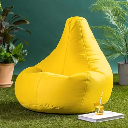 Bean Bag Bazaar Yellow Outdoor Bean Bag with Filling Included – 2