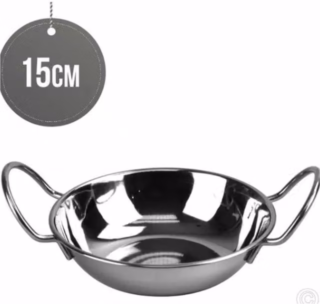 UMKY Silver Stainless Steel Serving Platter, Diameter: 15 cm