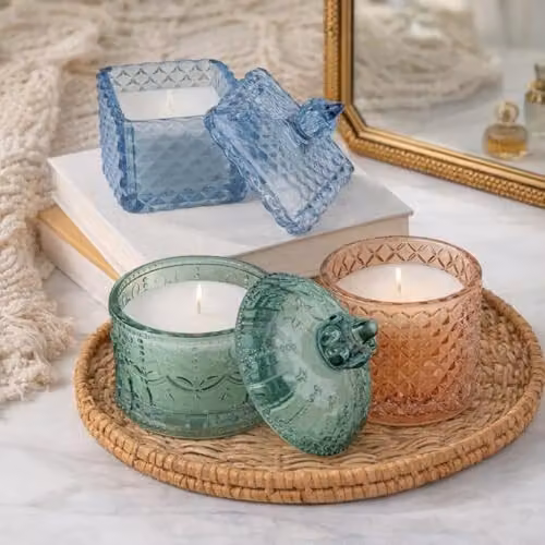 Candlelight Silk Road Collection Glass Jar Candle in Tianshui Blue – 2