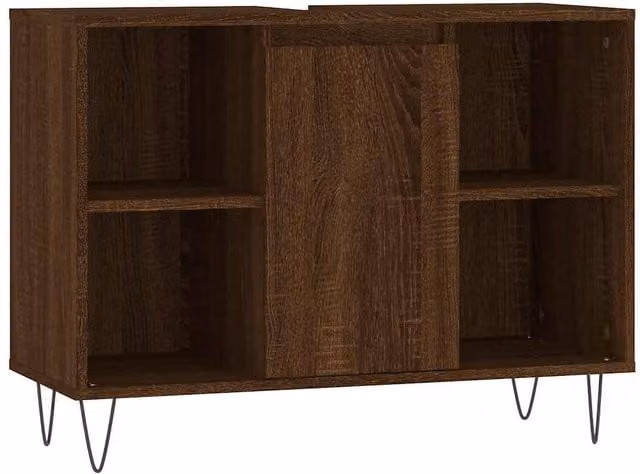 Berkfield Home Brown Oak Bathroom Cabinet W/D/H: 80 x 33 x 60 cm