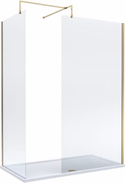 Balterley Rectangular Walk-In Wetroom Bundle in Brushed Brass, W: 160 cm, D: 70 cm – 1