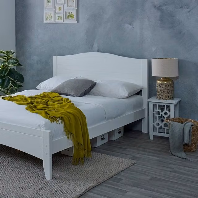 Captains TM White Solid Wood Bed Frame with Drawers, 120 x 200 cm