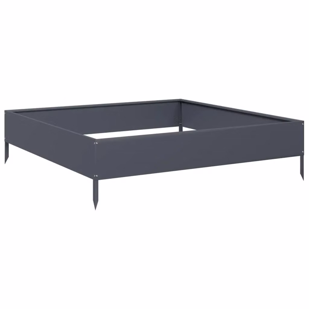 Berkfield Home Garden Anthracite Steel Raised Bed W/D/H: 100 x 100 x 26 cm – 2