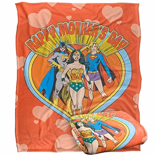 LOGOVISION Justice League Super Soft Fleece Throw Blanket, Multicolour and White, W/D/H: 152 x 127 cm