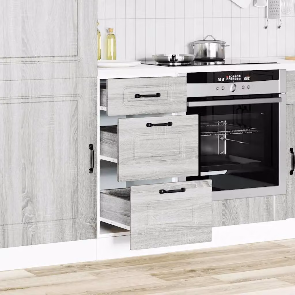 Berkfield Home Kalmar Grey Sonoma Kitchen Base Unit in Engineered Wood – 2