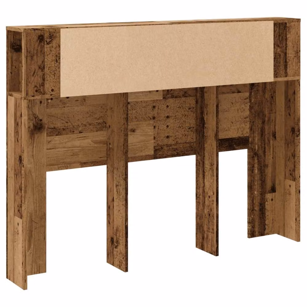Berkfield Home Headboard Cabinet in Brown Old Wood, W/D/H: 140 x 18.5 x 102.5 cm – 5