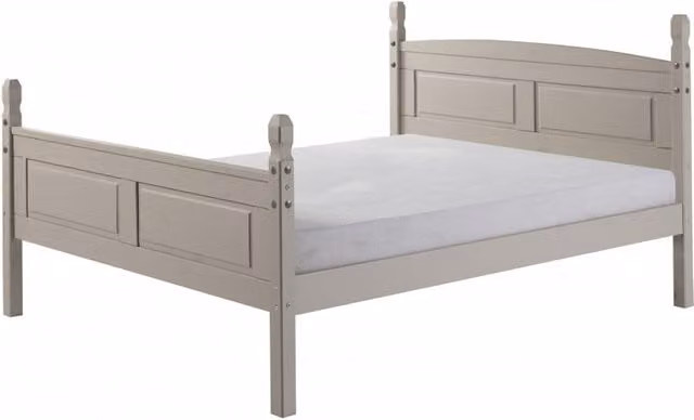 Mercers Furniture Corona Double Bed Frame in Grey Waxed Solid Pine