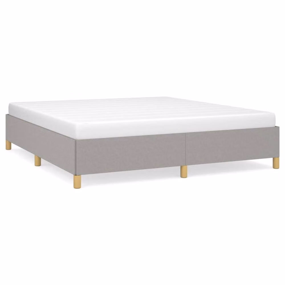 Berkfield Home Upholstered Super King Fabric Bed Frame, Grey, W: 180 cm, D: 200 cm – 2