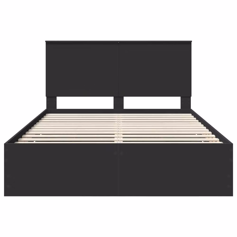 Berkfield Home Modern Bed Frame with Drawers in Black, Engineered Wood, 140 x 200 cm – 4