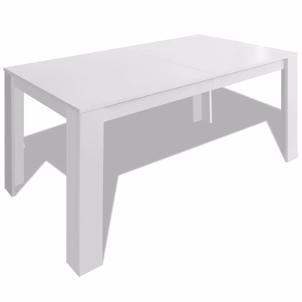Berkfield Home Modern Rectangular Dining Table in White, W/D/H: 140 x 80 x 75 cm – 2