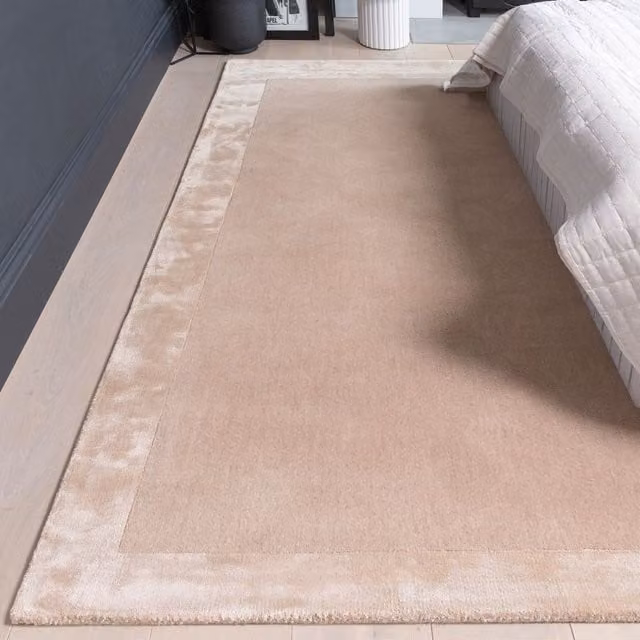 The Rug Shop UK Beige Plain Border Handmade Area Rug, W/D/H: 160 x 230 cm