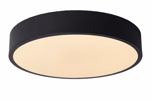 Lucide UNAR Dimmable LED Flush Ceiling Light, Black, Diameter: 30 cm