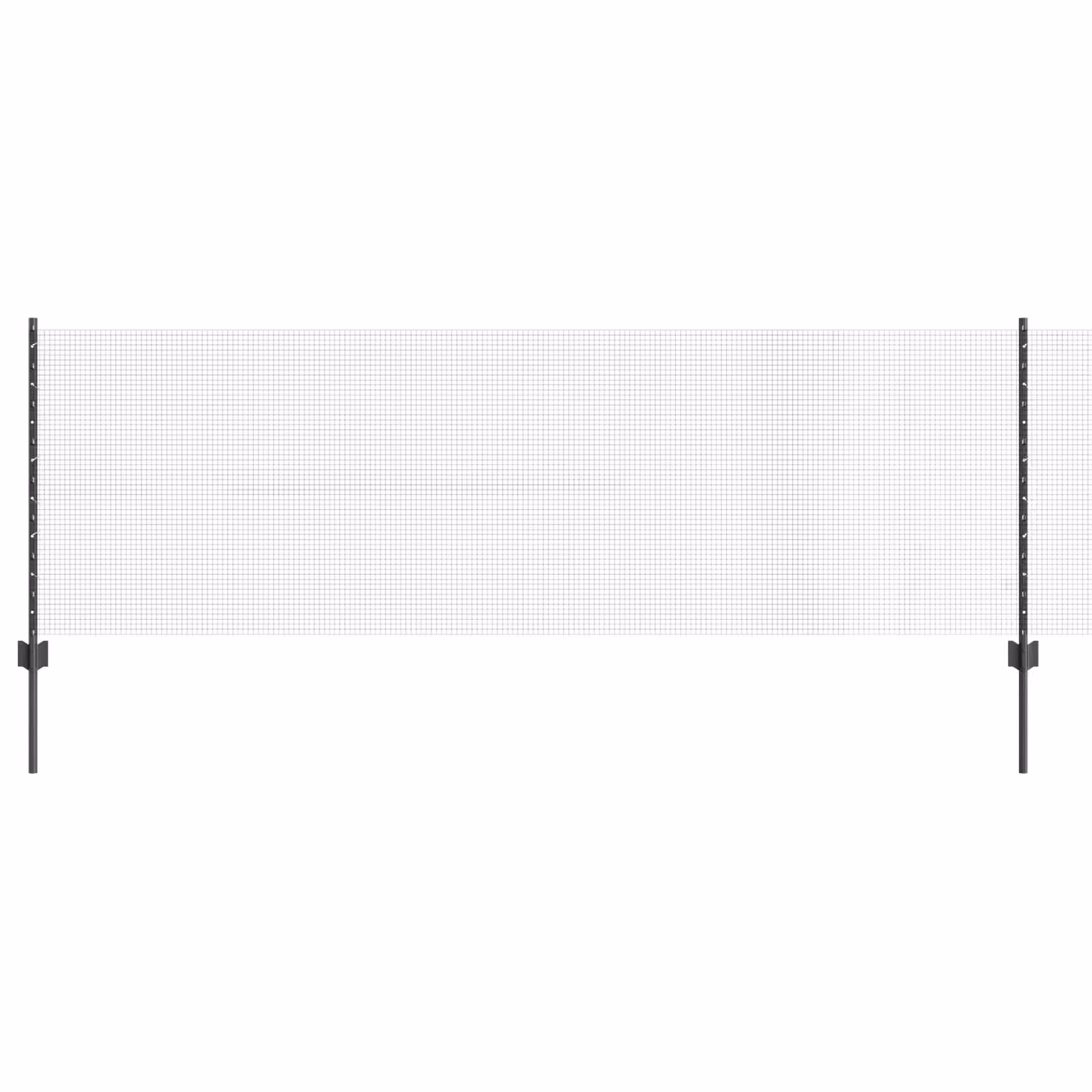 Berkfield Home Grey Powder-Coated Steel Welded Wire Fence with 44 U-Profile Posts – 2