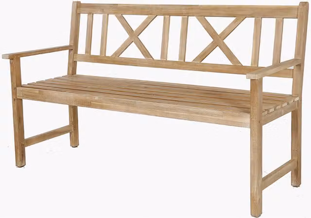 Pacific Lifestyle Rustic Acacia Wood 3 Seater Bench in Brown