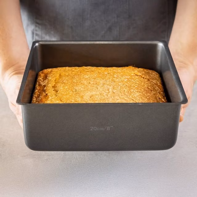 MasterClass Non-Stick Loose Base Square Tart Tin, Grey, W: 20 cm, H: 7.5 cm, D: 7.5 cm