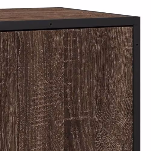 vidaXL Modern Brown Oak Sideboard in Engineered Wood and Metal, W/D/H: 35.5 x 35.5 x 76 cm – 4