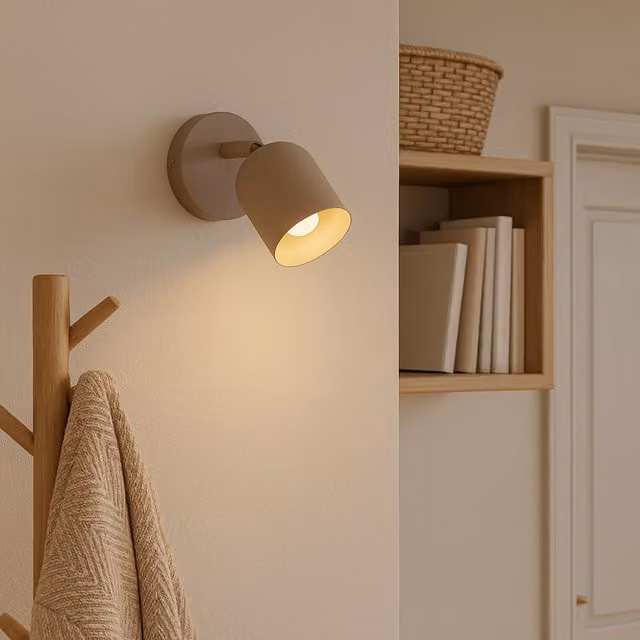 Eglo Tilston Minimalist Single Metal Wall Spotlight in Sandy