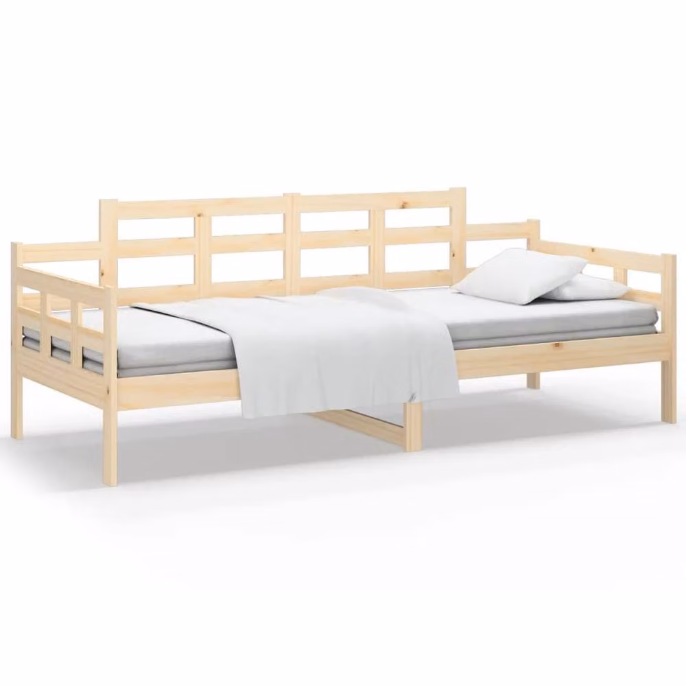 Berkfield Home Beautiful Day Bed in Natural Solid Pine, W/D/H: 200 x 80 cm – 2